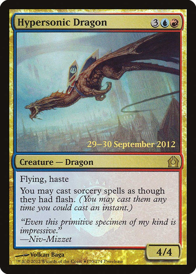 Hypersonic Dragon [Return to Ravnica Prerelease Promos] | North Valley Games