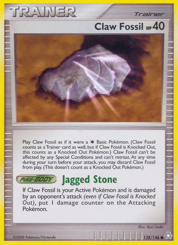 Claw Fossil (138/146) [Diamond & Pearl: Legends Awakened] | North Valley Games