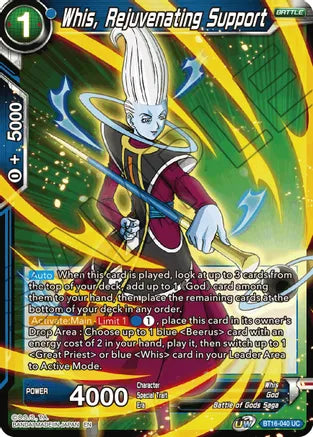 Whis, Rejuvenating Support (BT16-040) [Realm of the Gods] | North Valley Games