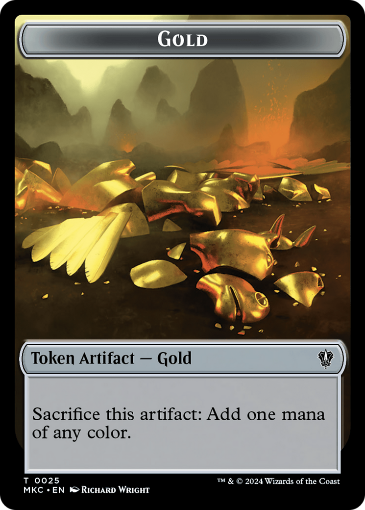 Gold // Lightning Rager Double-Sided Token [Murders at Karlov Manor Commander Tokens] | North Valley Games