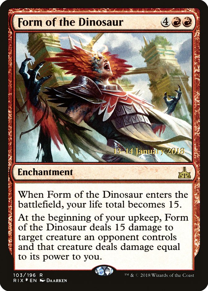 Form of the Dinosaur [Rivals of Ixalan Prerelease Promos] | North Valley Games