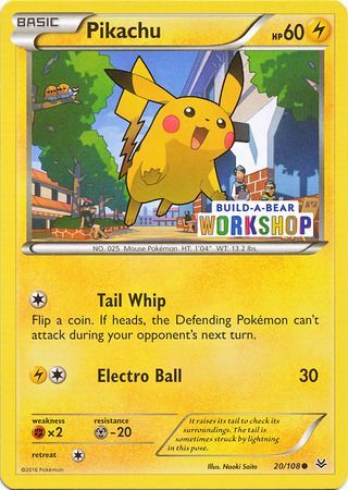 Pikachu (20/108) (Build A Bear Workshop Exclusive) [Miscellaneous Cards] | North Valley Games