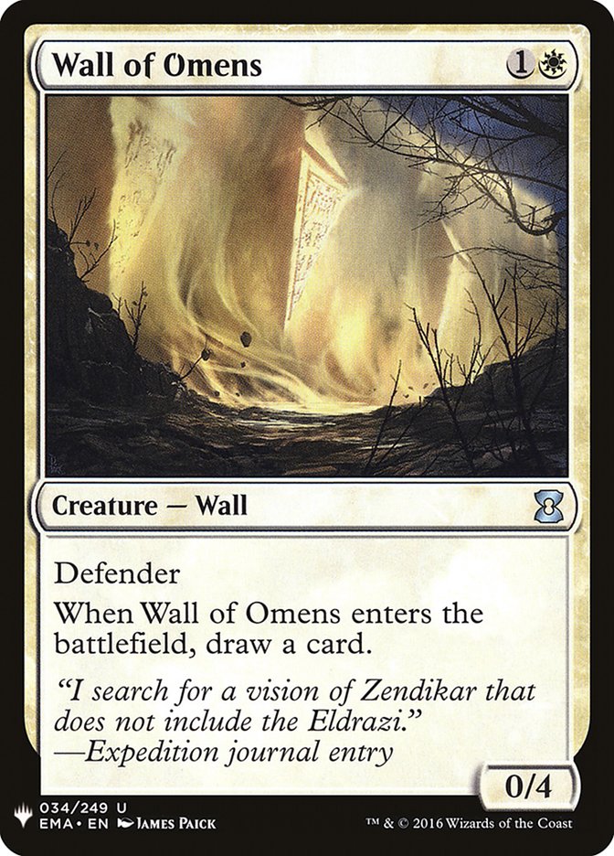 Wall of Omens [Mystery Booster] | North Valley Games