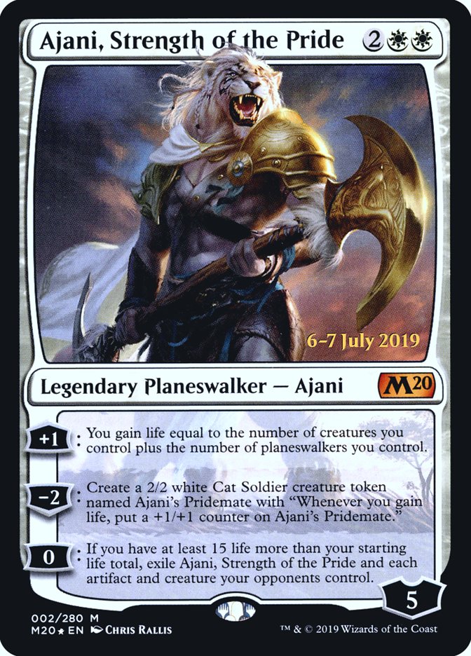 Ajani, Strength of the Pride [Core Set 2020 Prerelease Promos] | North Valley Games