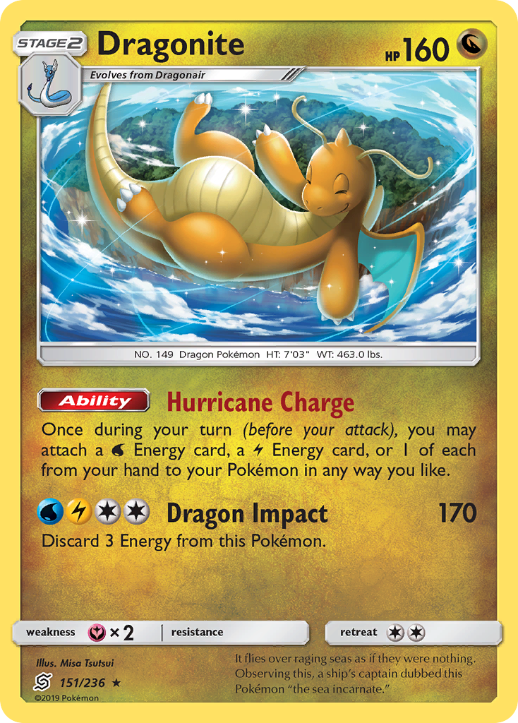 Dragonite (151/236) (Cosmos Holo) [Sun & Moon: Unified Minds] | North Valley Games