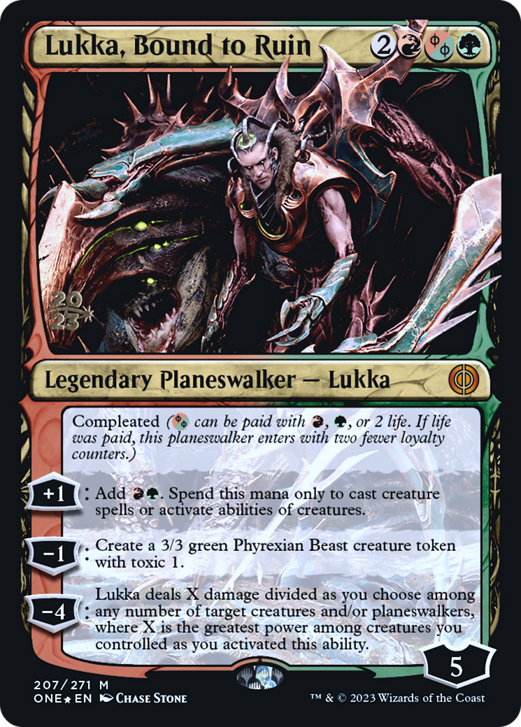 Lukka, Bound to Ruin [Phyrexia: All Will Be One Prerelease Promos] | North Valley Games