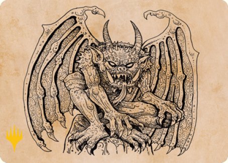 Cloister Gargoyle (Showcase) Art Card (Gold-Stamped Signature) [Dungeons & Dragons: Adventures in the Forgotten Realms Art Series] | North Valley Games