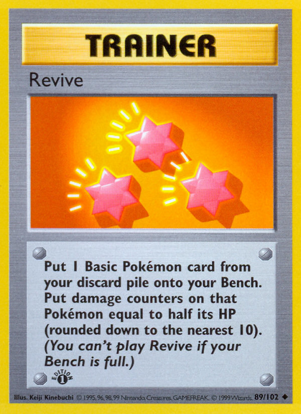 Revive (89/102) (Shadowless) [Base Set 1st Edition] | North Valley Games