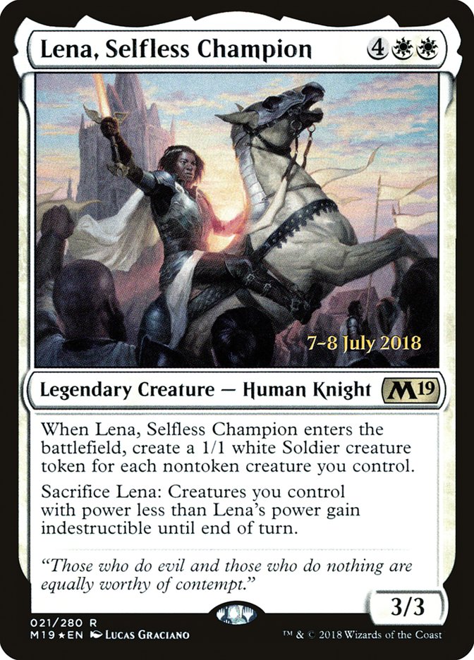 Lena, Selfless Champion [Core Set 2019 Prerelease Promos] | North Valley Games