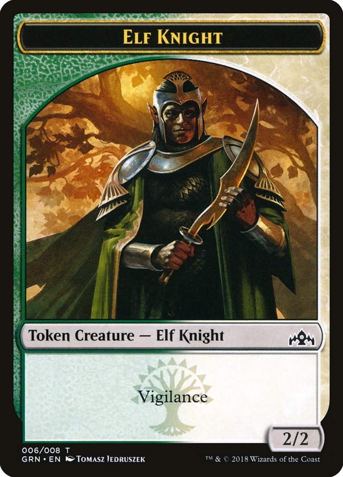 Elf Knight Token [Guilds of Ravnica Tokens] | North Valley Games