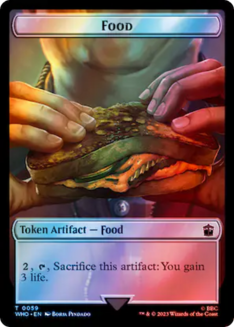 Alien Angel // Food (0059) Double-Sided Token (Surge Foil) [Doctor Who Tokens] | North Valley Games