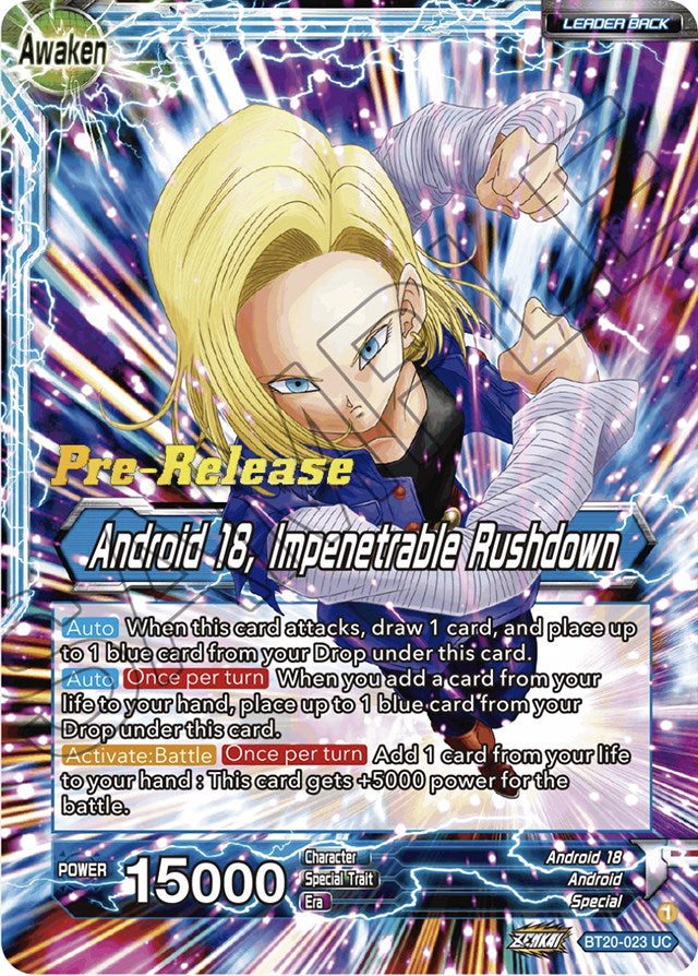 Android 18 // Android 18, Impenetrable Rushdown (BT20-023) [Power Absorbed Prerelease Promos] | North Valley Games
