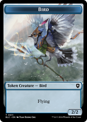 Bird (011) // Fish Double-Sided Token [Bloomburrow Commander Tokens] | North Valley Games