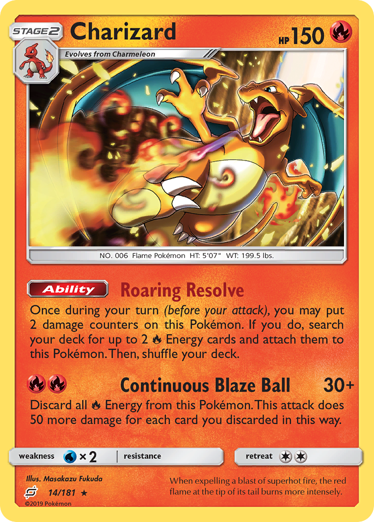 Charizard (14/181) (Cosmos Holo) [Sun & Moon: Team Up] | North Valley Games