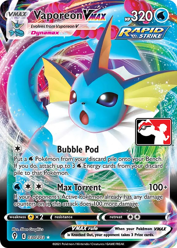 Vaporeon VMAX (030/203) [Prize Pack Series One] | North Valley Games