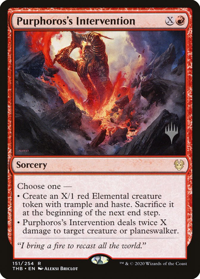 Purphoros's Intervention (Promo Pack) [Theros Beyond Death Promos] | North Valley Games