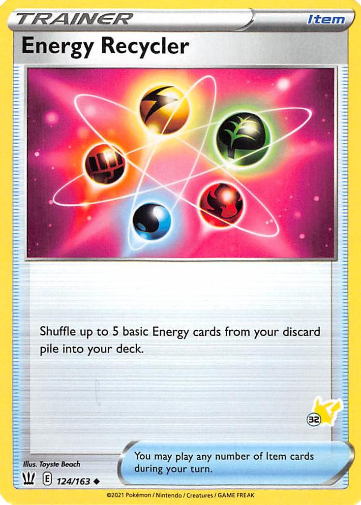 Energy Recycler (124/163) (Pikachu Stamp #32) [Battle Academy 2022] | North Valley Games