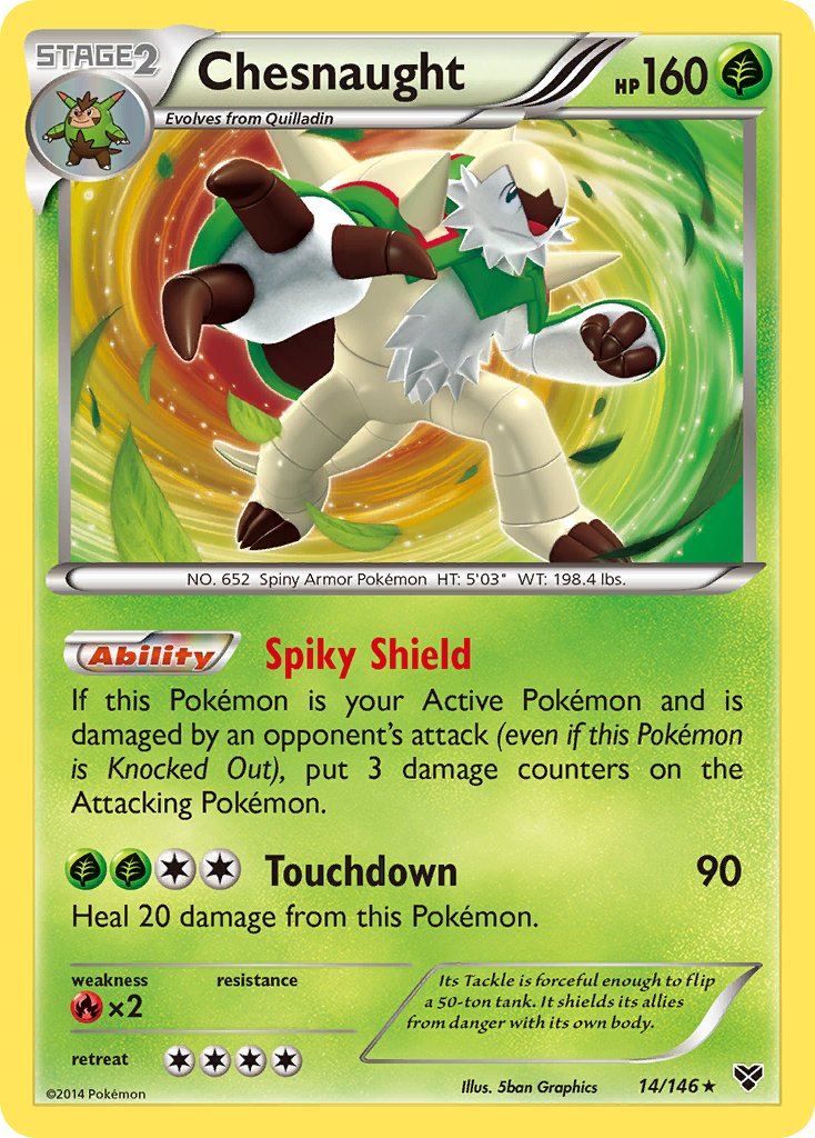 Chesnaught (14/146) (Cosmos Holo) (Blister Exclusive) [XY: Base Set] | North Valley Games