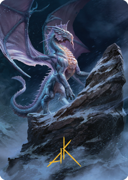Ancient Silver Dragon Art Card (06) (Gold-Stamped Signature) [Commander Legends: Battle for Baldur's Gate Art Series] | North Valley Games