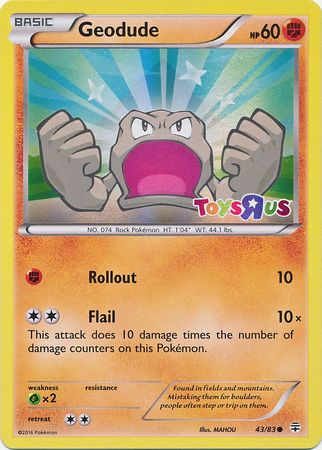 Geodude (43/83) (Toys R Us Promo) [XY: Generations] | North Valley Games