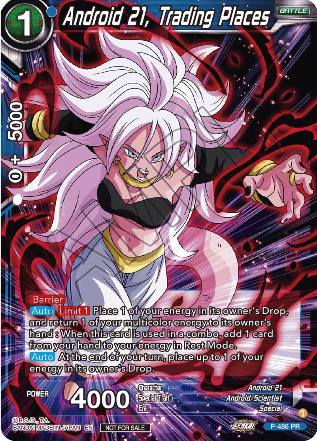 Android 21, Trading Places (Zenkai Series Tournament Pack Vol.3) (P-486) [Tournament Promotion Cards] | North Valley Games