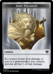 Ajani Steadfast Emblem // Wizard Double-Sided Token [Commander Masters Tokens] | North Valley Games