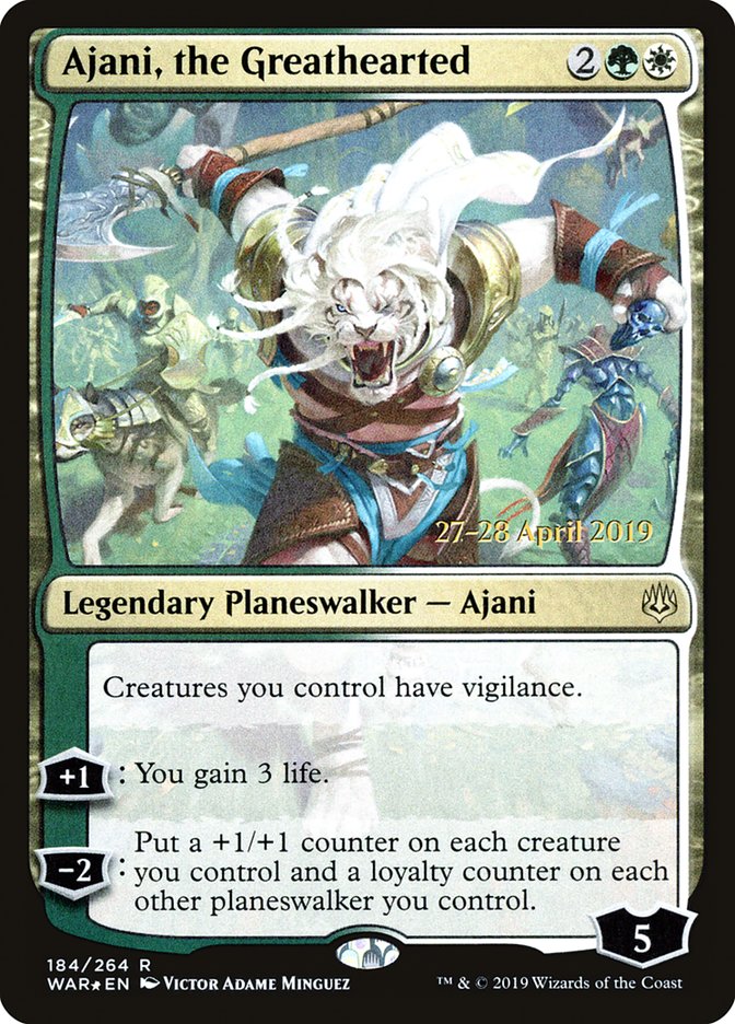 Ajani, the Greathearted [War of the Spark Prerelease Promos] | North Valley Games
