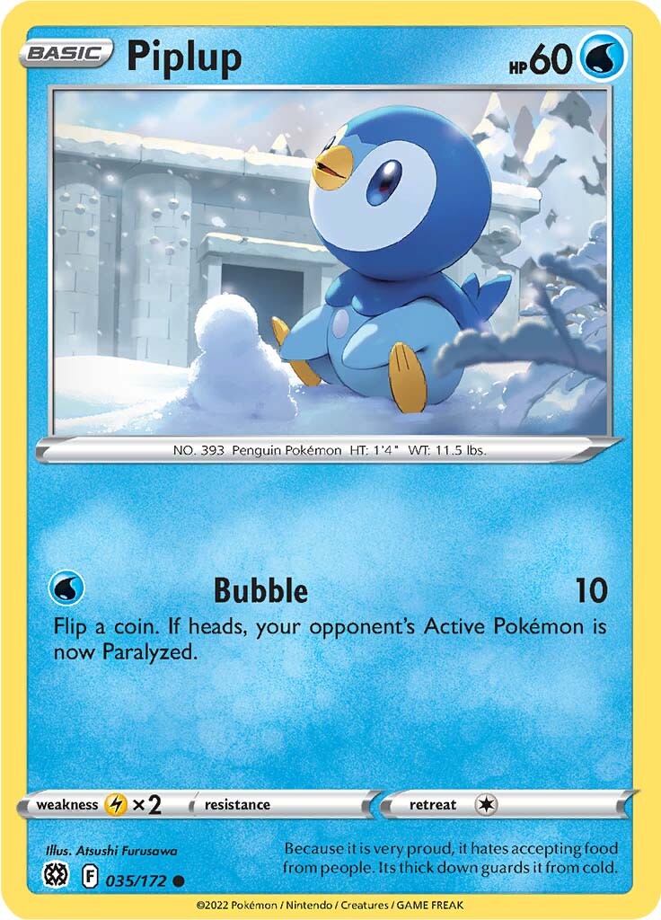 Piplup (035/172) [Sword & Shield: Brilliant Stars] | North Valley Games