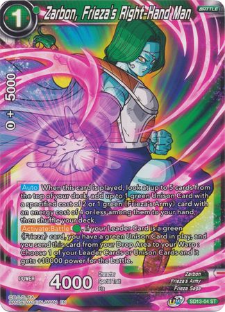 Zarbon, Frieza's Right-Hand Man (Starter Deck - Clan Collusion) (SD13-04) [Rise of the Unison Warrior] | North Valley Games
