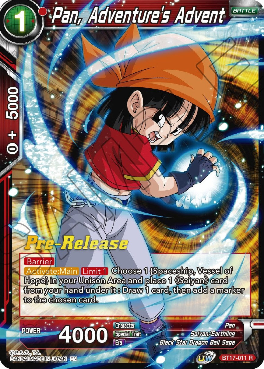 Pan, Adventure's Advent (BT17-011) [Ultimate Squad Prerelease Promos] | North Valley Games