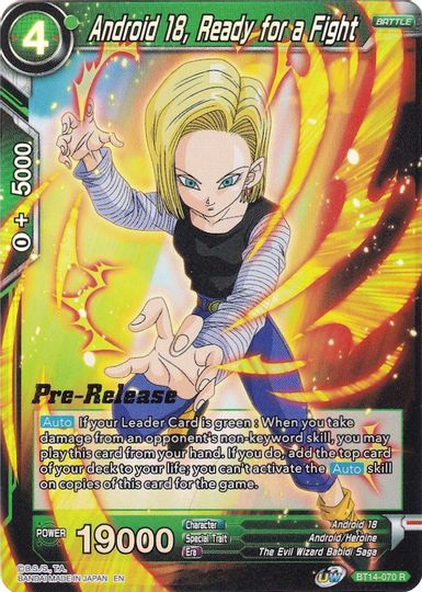 Android 18, Ready for a Fight (BT14-070) [Cross Spirits Prerelease Promos] | North Valley Games