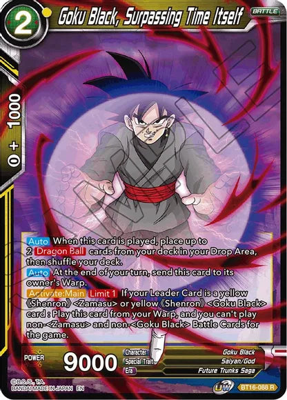 Goku Black, Surpassing Time itself (BT16-088) [Realm of the Gods] | North Valley Games