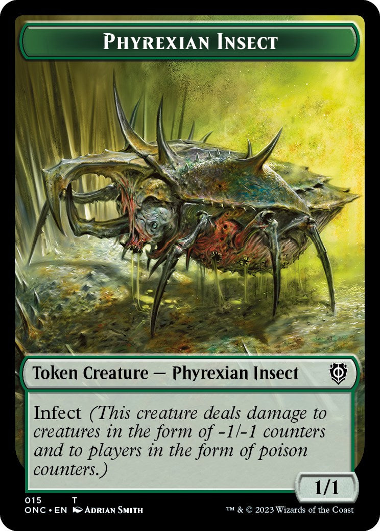 Phyrexian Wurm // Phyrexian Insect Double-Sided Token [Phyrexia: All Will Be One Commander Tokens] | North Valley Games