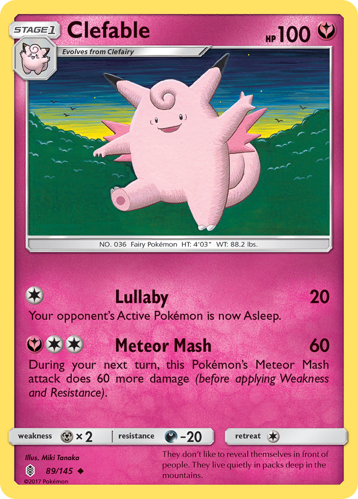 Clefable (89/145) [Sun & Moon: Guardians Rising] | North Valley Games