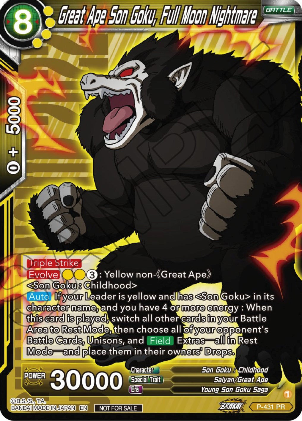 Great Ape Son Goku, Full Moon Nightmare (P-431) [Promotion Cards] | North Valley Games
