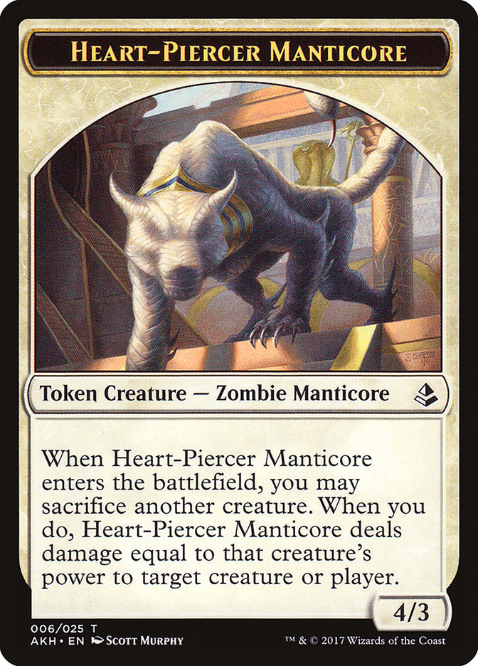 Heart-Piercer Manticore // Warrior Double-Sided Token [Amonkhet Tokens] | North Valley Games