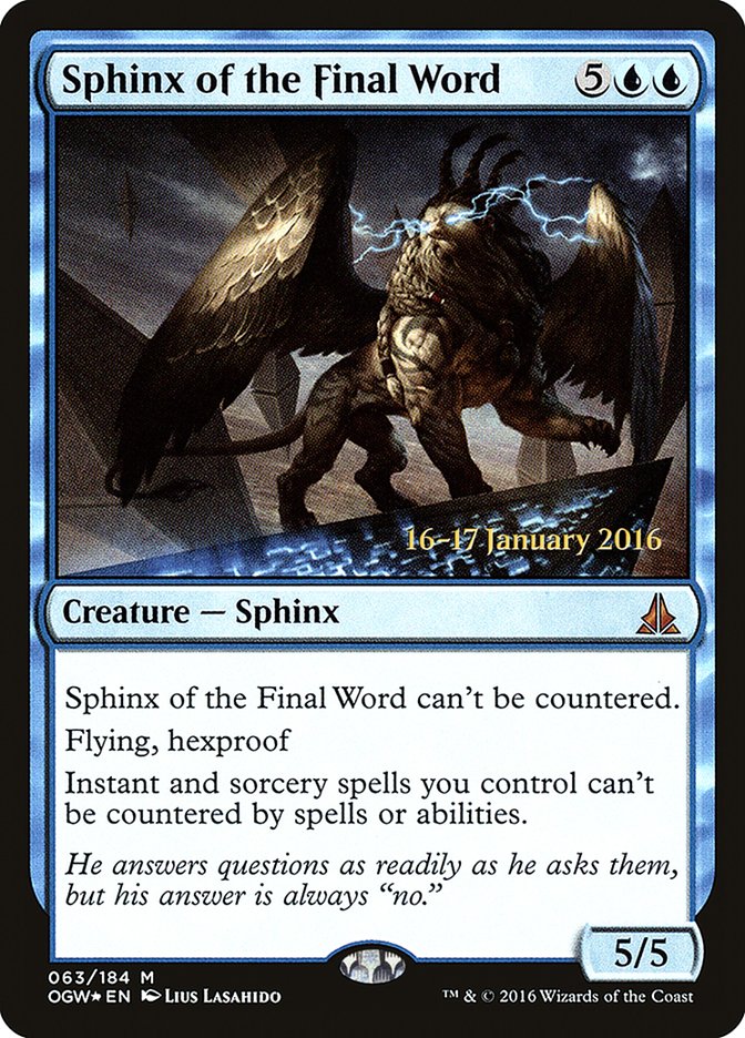 Sphinx of the Final Word [Oath of the Gatewatch Prerelease Promos] | North Valley Games