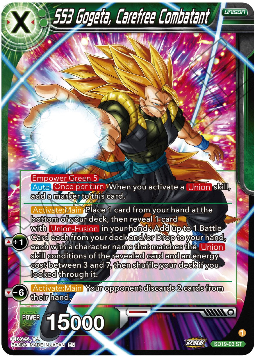 SS3 Gogeta, Carefree Combatant (SD19-03) [Dawn of the Z-Legends] | North Valley Games