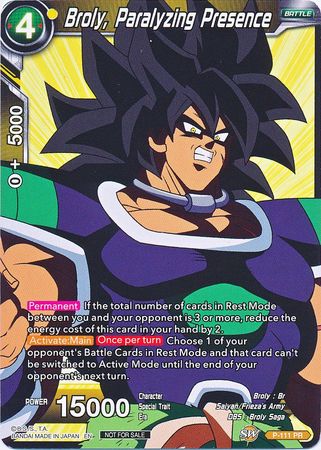 Broly, Paralyzing Presence (Broly Pack Vol. 3) (P-111) [Promotion Cards] | North Valley Games