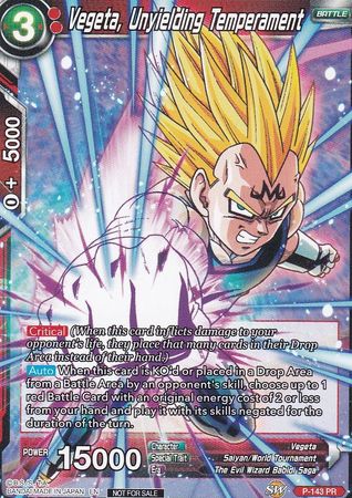 Vegeta, Unyielding Temperament (Power Booster: World Martial Arts Tournament) (P-143) [Promotion Cards] | North Valley Games