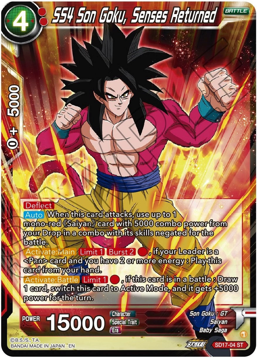 SS4 Son Goku, Senses Returned (SD17-04) [Dawn of the Z-Legends] | North Valley Games