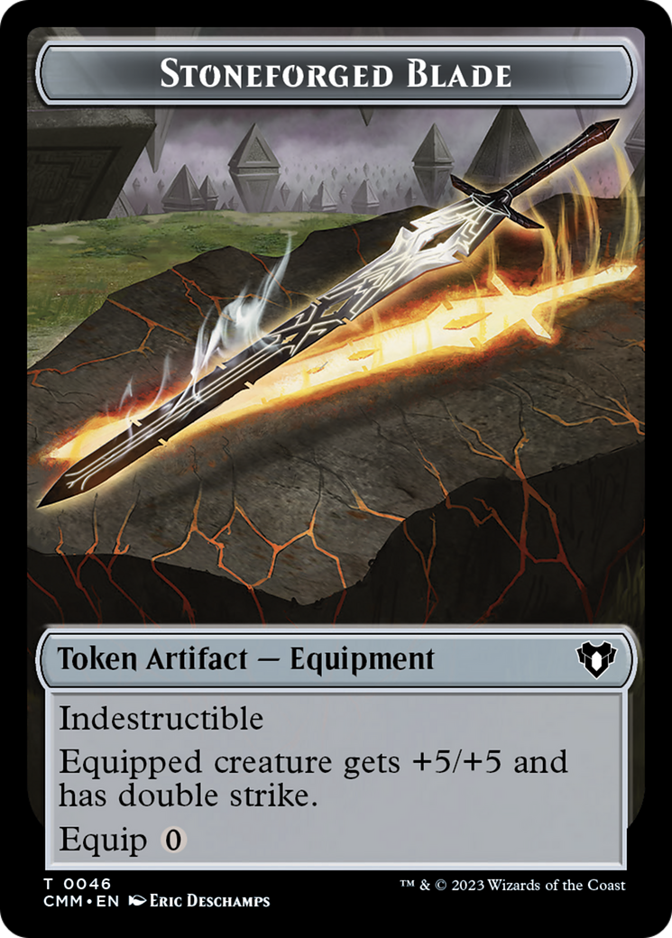 Servo // Stoneforged Blade Double-Sided Token [Commander Masters Tokens] | North Valley Games