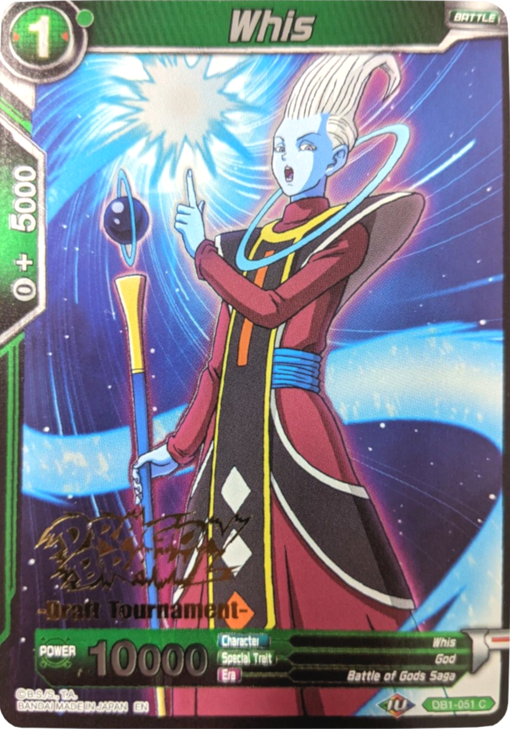 Whis (Dragon Brawl Draft Tournament Gold Stamped) (DB1-051) [Promotion Cards] | North Valley Games