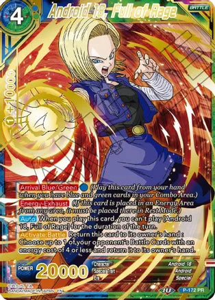 Android 18, Full of Rage (Gold Stamped) (P-172) [Mythic Booster] | North Valley Games