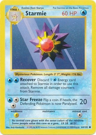 Starmie (64/102) [Base Set Shadowless Unlimited] | North Valley Games