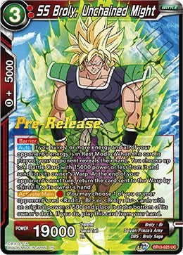 SS Broly, Unchained Might (BT13-025) [Supreme Rivalry Prerelease Promos] | North Valley Games