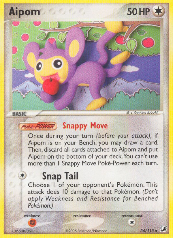 Aipom (34/115) [EX: Unseen Forces] | North Valley Games