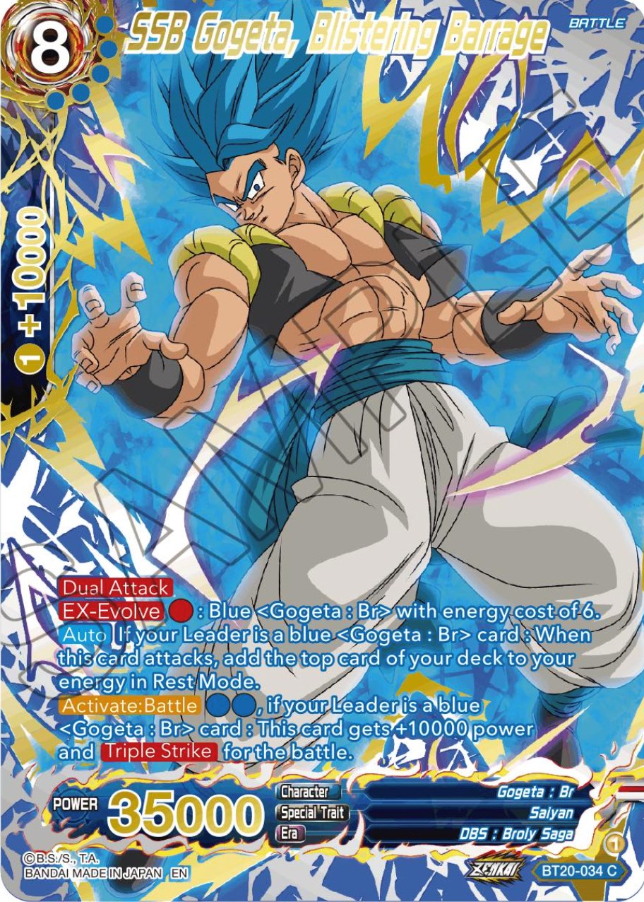 SSB Gogeta, Blistering Barrage (Gold-Stamped) (BT20-034) [Power Absorbed] | North Valley Games
