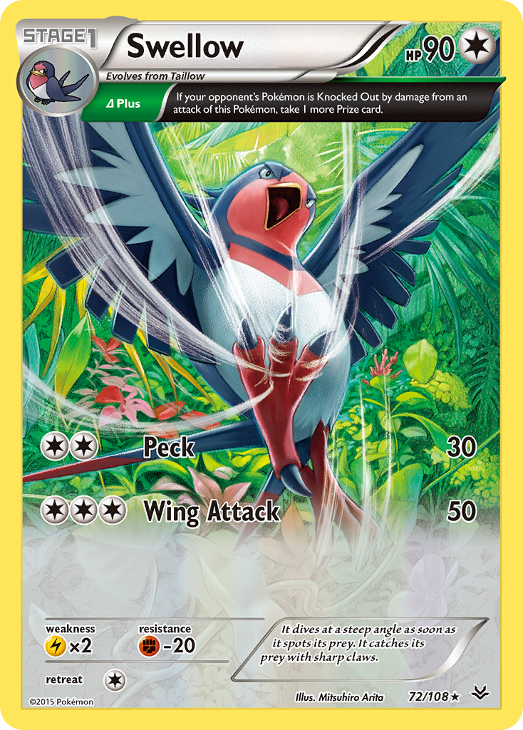 Swellow (72/108) [XY: Roaring Skies] | North Valley Games
