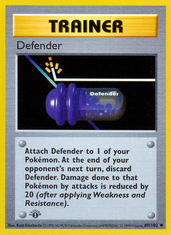 Defender (80/102) (Shadowless) [Base Set 1st Edition] | North Valley Games